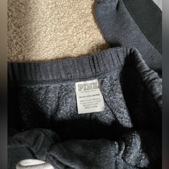 PINK brand dark grey with light grey stripes sweatpants - size xs - Picture 2 of 3